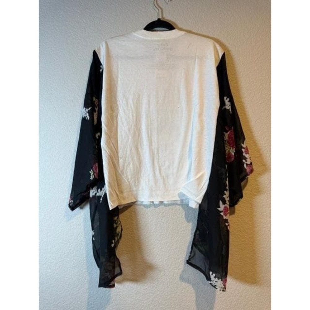 Chris Stapleton Traveller Graphic Tee Upcycled Floral Kimono Sleeve Boho Western - Picture 5 of 5
